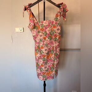 Floral Pink and Green Dress